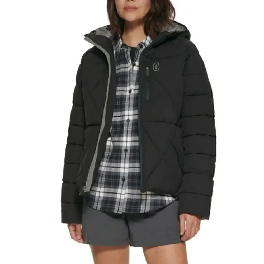Bass Outdoor Women's Glacier Hooded Hiking Jacket-Black